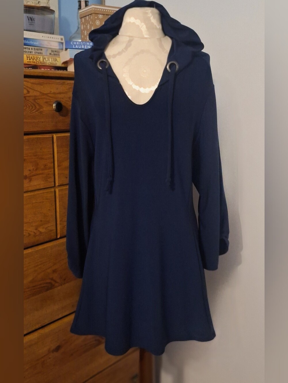 Sympli Halo Navy Blue Hooded Tunic